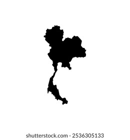 Mapa del país de Tailandia Diseño de ilustración de icono de Vector fronterizo