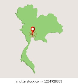 Thailand country map Concept, vector illustration isometrics template with regions and pointer marks , flat design vector.