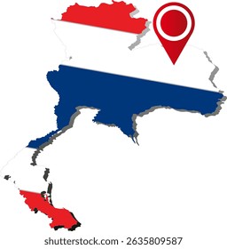 Thailand country map location icon