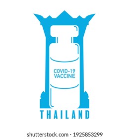 Thailand Covid-19 Vaccine logo design. Vector typography design. Isolated logo design on white background. Medicine for coronavirus.