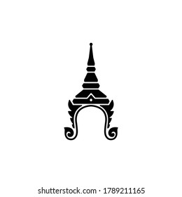 Thailand culture Chada crown icon isolated vector on white background