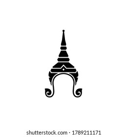 Thailand culture Chada crown icon isolated vector on white background