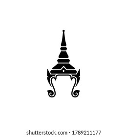Thailand culture Chada crown icon isolated vector on white background