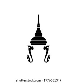 Thailand culture Jada crown icon isolated vector on white background