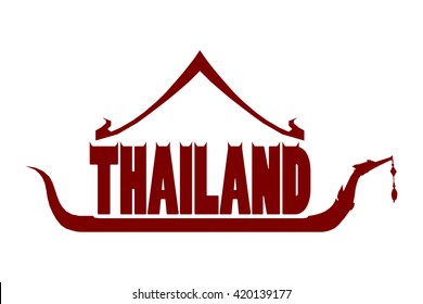 Thailand culture on white background.