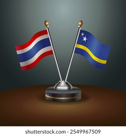 A tabela Tailândia e Curaçao sinaliza a relação com o plano de fundo gradiente. Ilustração de vetor