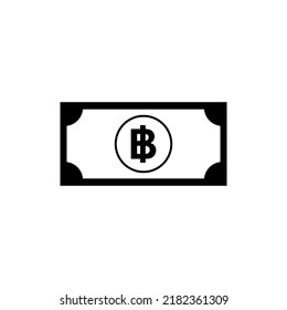 Thailand Currency Icon Symbol, THB, Baht Money Paper. Vector Illustration