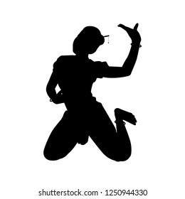 Thailand dancing woman silhouette vector. Asian culture concept.