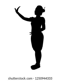 Thailand dancing woman silhouette vector. Asian culture concept.