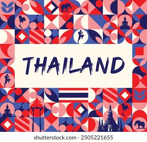 Thailand Tag Banner Design in geometrischen Formen