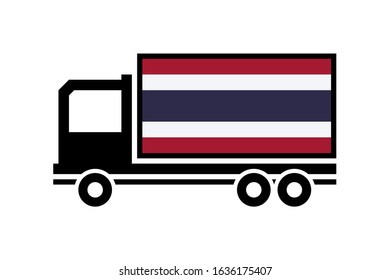 thailand delivery truck on a white background