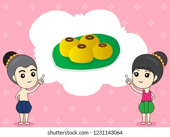 Thailand dessert vector