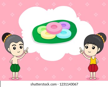 Thailand dessert vector