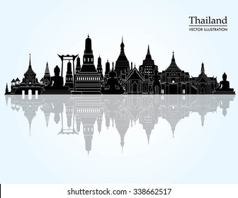 Thailand detailed skyline. Vector illustration