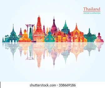 Thailand detailed skyline. Vector illustration