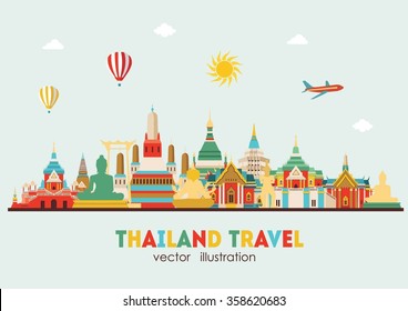 Thailand Detailed Skyline. Vector Illustration