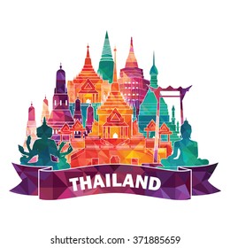 Thailand Detailed Skyline. Vector Illustration