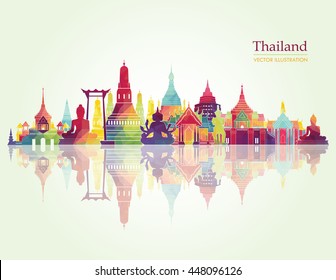 Thailand Detailed Skyline. Vector Illustration