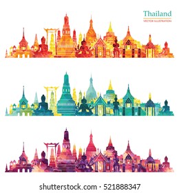 Thailand detailed skyline. Vector illustration