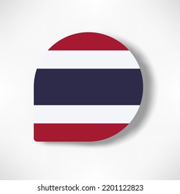 Thailand drop flag icon with shadow on white background.