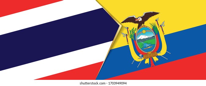 Thailand and Ecuador flags, two vector flags symbol of relationship or confrontation.