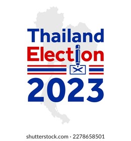 Thailand Election 2023 Campaign. Thailand Election voting poster. Vote 2023 in Thailand, banner design. Political election campaign.Vector illustration eps 10