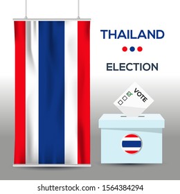Thailand election background vector work ,Flat design, Vector illustration.
