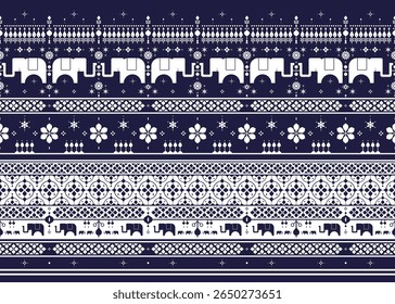 Diseño de patrones de elefantes de Tailandia para pantalones, camisas, Fondo de pantalla, fondo, etc.