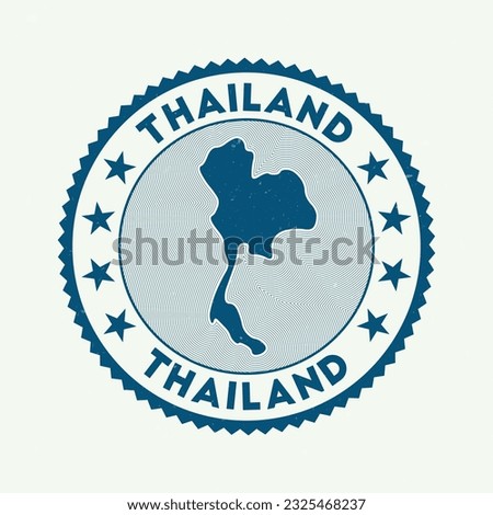 Thailand emblem. Country round stamp with shape of Thailand, isolines and round text. Amazing badge. Vibrant vector illustration. Stock photo © 