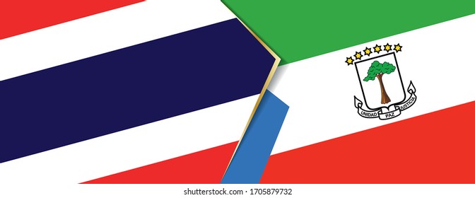 Thailand and Equatorial Guinea flags, two vector flags symbol of relationship or confrontation.