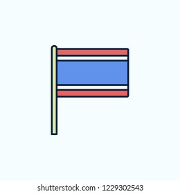 Thailand flag 2 colored line icon. Simple colored element illustration. Thailand outline symbol design from flags set