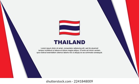 Plantilla de diseño de fondo de resumen de bandera de Tailandia. Ilustración de vectores de caricaturas del Día de la Independencia de Tailandia. Bandera de Tailandia