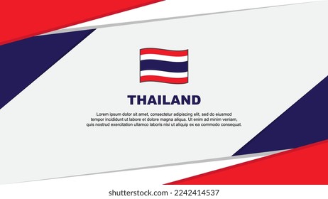 Plantilla de diseño de fondo de resumen de bandera de Tailandia. Ilustración de vectores de caricaturas del Día de la Independencia de Tailandia. Tailandia