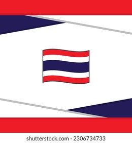 Plantilla de diseño de fondo de resumen de bandera de Tailandia. Banner en medios sociales del Día de la Independencia de Tailandia. Vector de Tailandia