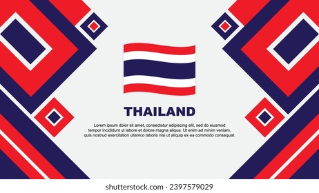 Plantilla de diseño de fondo de resumen de bandera de Tailandia. Ilustración de vectores de papel tapiz del Día de la Independencia de Tailandia. Caricatura de Tailandia