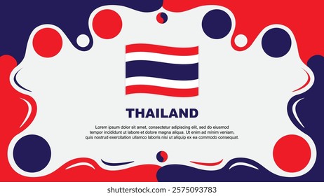 Thailand Flag Abstract Background Flat Design Template. Thailand Independence Day Banner Wallpaper Vector Illustration. Thailand