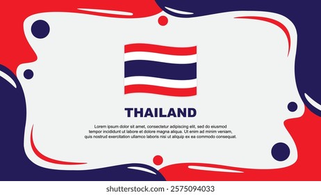 Thailand Flag Abstract Background Flat Design Template. Thailand Independence Day Banner Wallpaper Vector Illustration. Thailand Design