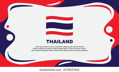 Thailand Flag Abstract Background Flat Design Template. Thailand Independence Day Banner Wallpaper Vector Illustration. Thailand Flag