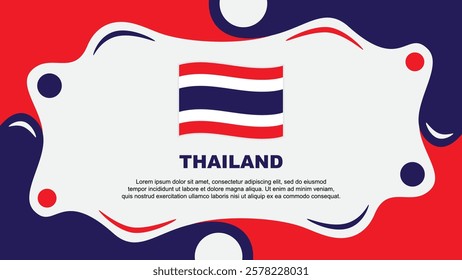 Thailand Flag Abstract Background Flat Design Template. Thailand Independence Day Banner Wallpaper Vector Illustration. Thailand Template