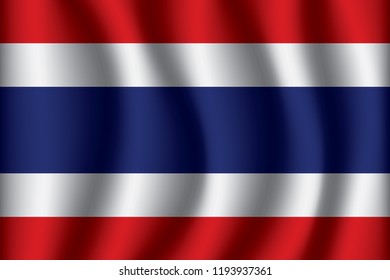 Thailand flag background with cloth texture. Thailand Flag vector illustration eps10.