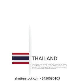 Thailand flag background. State patriotic thai banner, cover. Document template with thailand flag on white background. National poster. Business booklet. Vector illustration, simple design