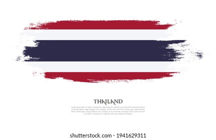 Thailand flag brush concept. Flag of Thailand grunge style banner background