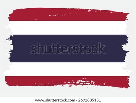 thailand flag brush paint texture vector icon