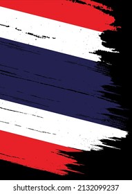 Thailand  flag with brush paint textured isolated  on png or transparent background,Symbol of Thailand ,template for banner,promote, design, and business matching country poster, vector illustration 