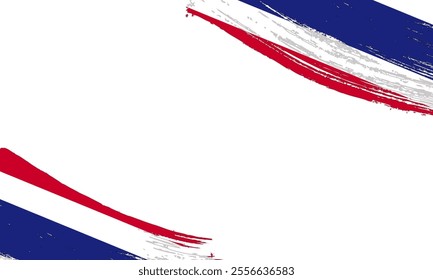 thailand Flag with Brush Stroke Effect, Grunge brush stroke. Watercolor painting flag design.