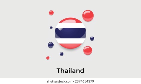 Thailändische Flaggenblase rund um die Form Symbol bunter Vektorgrafik