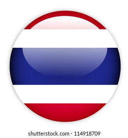 Thailand flag button on white