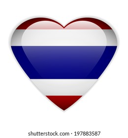 Thailand flag button on a white background. Vector illustration.