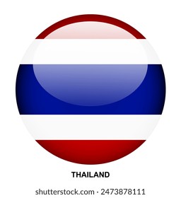 THAILAND Flagge Button auf weißem Hintergrund