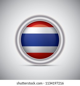 Thailand flag button style. Vector image